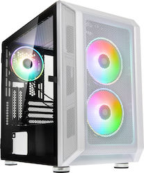 Kolink Citadel Mesh RGB Midi Tower Computer Case with Window Panel White