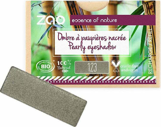 Zao Organic Makeup Rectangle Pearly Shadow Refill Σκιά Ματιών σε Στερεή Μορφή με Χακί Χρώμα 1.3gr