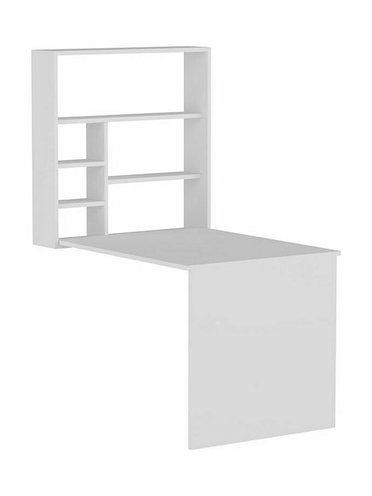Desk with Bookshelf Ravin White 63x90x154cm
