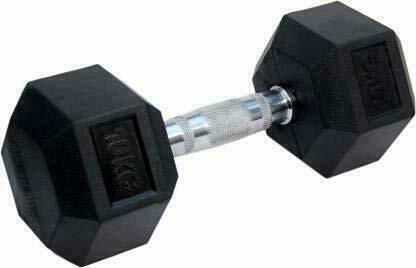 MotivationPro Rubber Hexagon Dumbbell 1 x 10kg