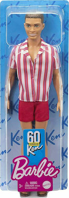 Barbie 60th Anniversary Ken Collectible Doll Throwback Beach Look With Swimsuit And Sandals for 3++ Years