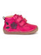 Anatomisch Lederne Kinderstiefeletten mit Klettverschluss Fuchsie