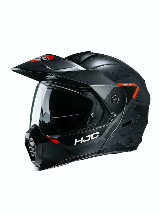 HJC C80 Bult Black/Orange/White Motorcycle Helmet Flip-Up ECE 22.05