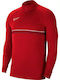 Nike Academy Soccer Drill Ανδρική Μπλούζα Dri-Fit με Φερμουάρ Μακρυμάνικη Κόκκινη