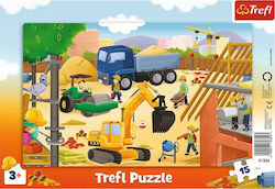 Puzzle pentru Copii Frame Puzzle - Construction Site pentru 3++ Ani 15buc Trefl