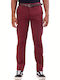 Victory Charlie Men's Chino Trousers Slim Fit Burgundy