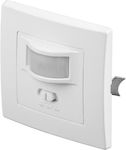 Goobay Recessed Electrical Motion Sensor Wall Switch with Frame Basic White