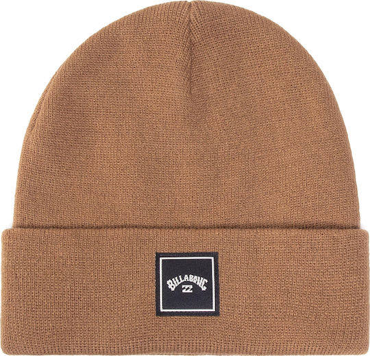 Stacked Knitted Beanie Cap Brown U5BN27BIF0
