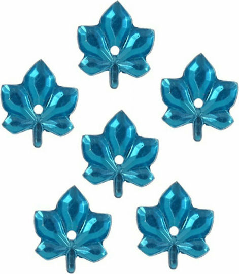 I-Mondi Kunststoff Perlenstickerei Blaue 100Stück Dekorative Perlen Blatt Blau 10mm 100 Stück