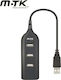 Moveteck USB 2.0 Hub 4 Θυρών με σύνδεση USB-A