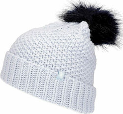 4F Pom Pom Beanie Frauen Beanie Gestrickt in Weiß Farbe