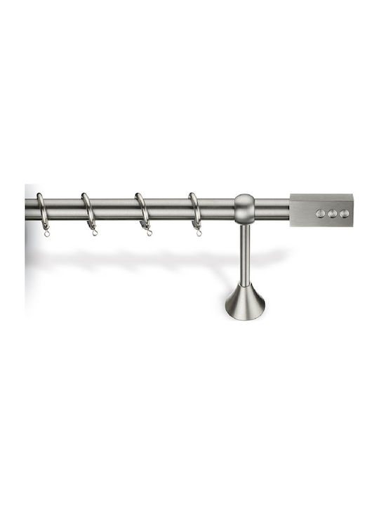 Viobrass Metallisch Vorhangstange Einfach Φ25mm 160cm Nickel Matte