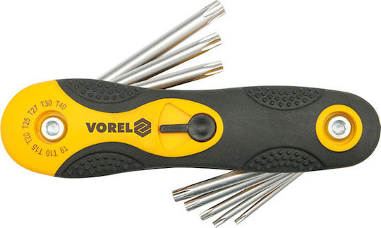Vorel Folding Torx Wrench T9 8pcs