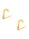 Silver suspenders earrings "Stone Hooks" gold plated