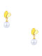 Silver earrings "Pearl & Heart" gold plated