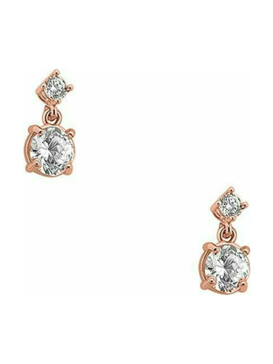 Silver earrings "Glam Glow" rose gold plated