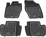 Rezaw Plast Set of Front and Rear Mats Tray Type 4pcs from Rubber for Peugeot 307 Citroen C4 Black