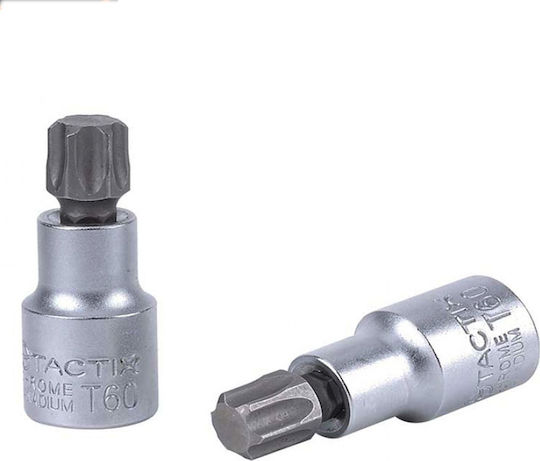 Tactix Torx Bit Socket CR-V 1/2" T30 Walnut with Torx Head and Socket 1/2'' T30