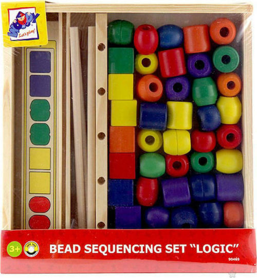 Woody Toys Παζλ Λογικής με Χάντρες Joc Educațional de Cunoștințe din Lemn pentru 3+ ani Ani