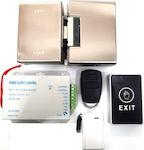 Electric Glass Door Lock Set with Power Supply, Remote Control and Exit Button - Access Control