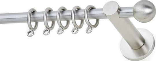Anartisi Metallic Curtain Pole Ball Polo Single Diameter 10mm 80cm Nickel Satin