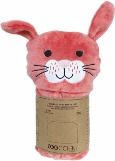Zoocchini Fleece Bunny Blanket Coral 91x127cm