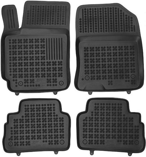 Rezaw Plast Set of Front and Rear Mats 4pcs Tray Type for Hyundai Kona 2017-2023 Black
