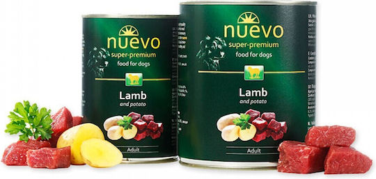 Nuevo Super Premium Wet Food Dogs in Cans with Lamb and Potatoes 400gr
