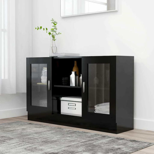 Подова Витрина от ПДЧ със Стъкло Дъб 120x30.5x70см