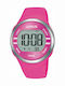Lorus Digital Damen Uhr mit Fuchsie Kautschukarmband