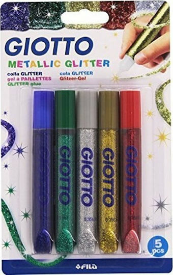 Giotto Metallic Kleber Glitter Mehrfarbig 10.5ml Set 5Stück
