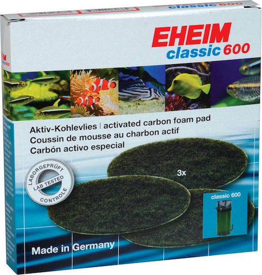 Eheim Sponge for Aquarium Filtering with Activated Carbon Set of 3 Carbon Sponges for Classic 600/2217 Filter 3pcs
