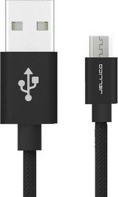Jellico Braided USB 2.0 to micro USB Cable Μαύρο 3m (GS-30)