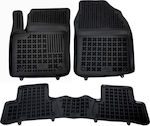 Rezaw Plast Set of Front and Rear Mats Tray Type 3pcs from Rubber for Toyota C-HR Black