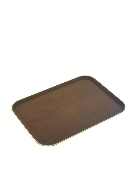 Sunnex Rectangle Tray Non-Slip of Plastic In Brown Colour 56x40cm 1pcs