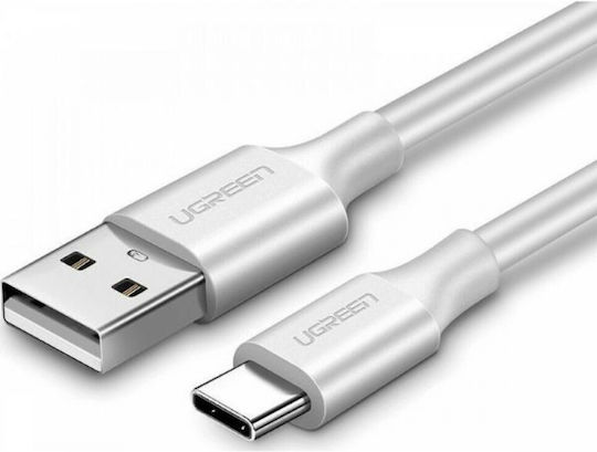 Ugreen US287 USB 2.0 Cable USB-C male - USB-A 60W PD Λευκό 1m 60121