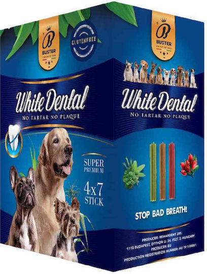 Buster Dent White Dental Meat Beef Dog Dental Stick against Bad Breath for Small Breeds 110gr 28pcs