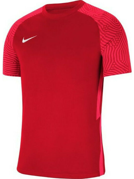 Nike Strike II Αθλητικό Ανδρικό T-shirt Dri-Fit Κόκκινο με Λογότυπο