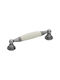 Roline 520 Αντικέ Λαβή Επίπλου από Πορσελάνη & Μέταλλο Old Silver Stone 120mm (Απόσταση Κέντρων 96mm) 520