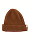 Ribbed Beanie Cap Brown