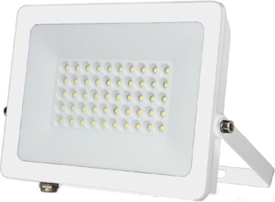Lucas LED Στεγανός Προβολέας LED 50W Ψυχρό Λευκό 6400K IP66