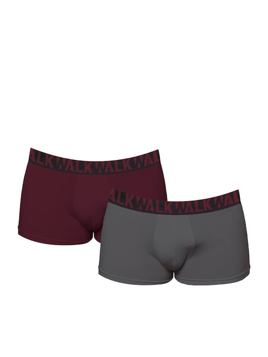 Walk W1755 Herren Boxershorts Grey / Gray 2Pack...