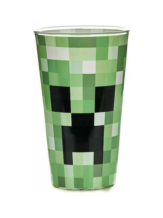 Paladone Minecraft Creeper Glas aus Glas in Grün Farbe 450ml 1Stück