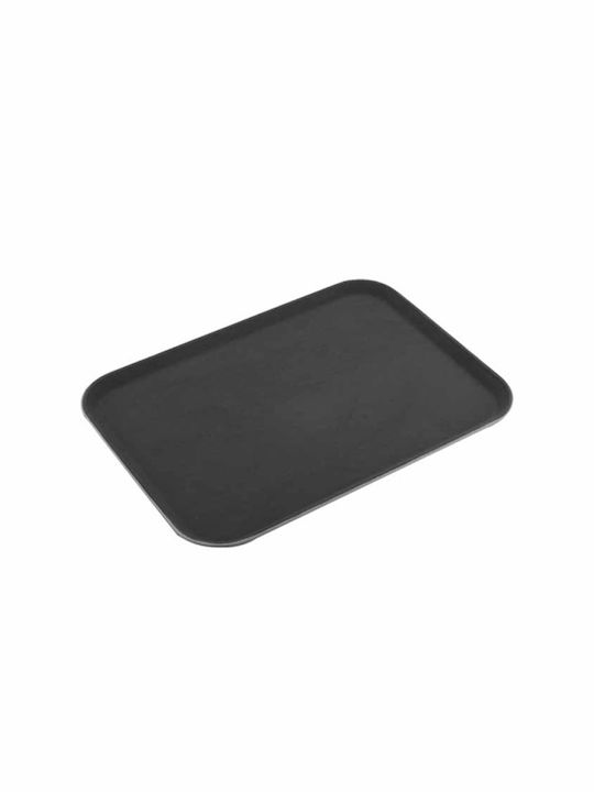 Homestyle Plastic Dreptunghiular Tavă de Servire Antiderapant în Culoare Negru 66x45cm 1buc