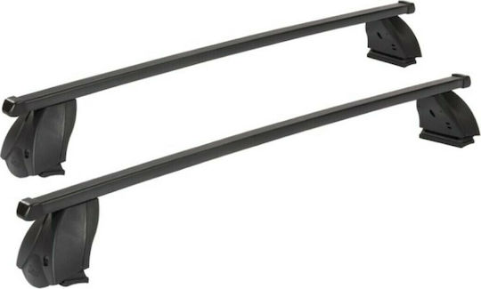 K39 Autodachträger Metallisch BSM130-K12 130cm für Kia Optima 4D mit Dachträgerfüßen Schwarz