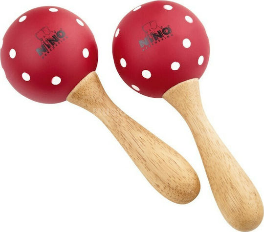 Nino Percussion Μαράκες Wood Maraca Ζεύγος σε Κόκκινο Χρώμα