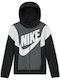 Nike Αθλητική Παιδική Ζακέτα Φούτερ με Κουκούλα Μαύρη Sportswear Core Amplify