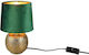 Trio Lighting Sophia Metal Lampă de masă pentru Soclu E14 cu Abajur Verde și Bază Auriu