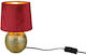 Trio Lighting Sophia Metal Table Lamp for Socket E14 with Red Shade and Gold Base