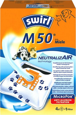 Swirl M50 NeutralizAir Vacuum Cleaner Bags 4pcs Compatible with Miele Vacuum Cleaners